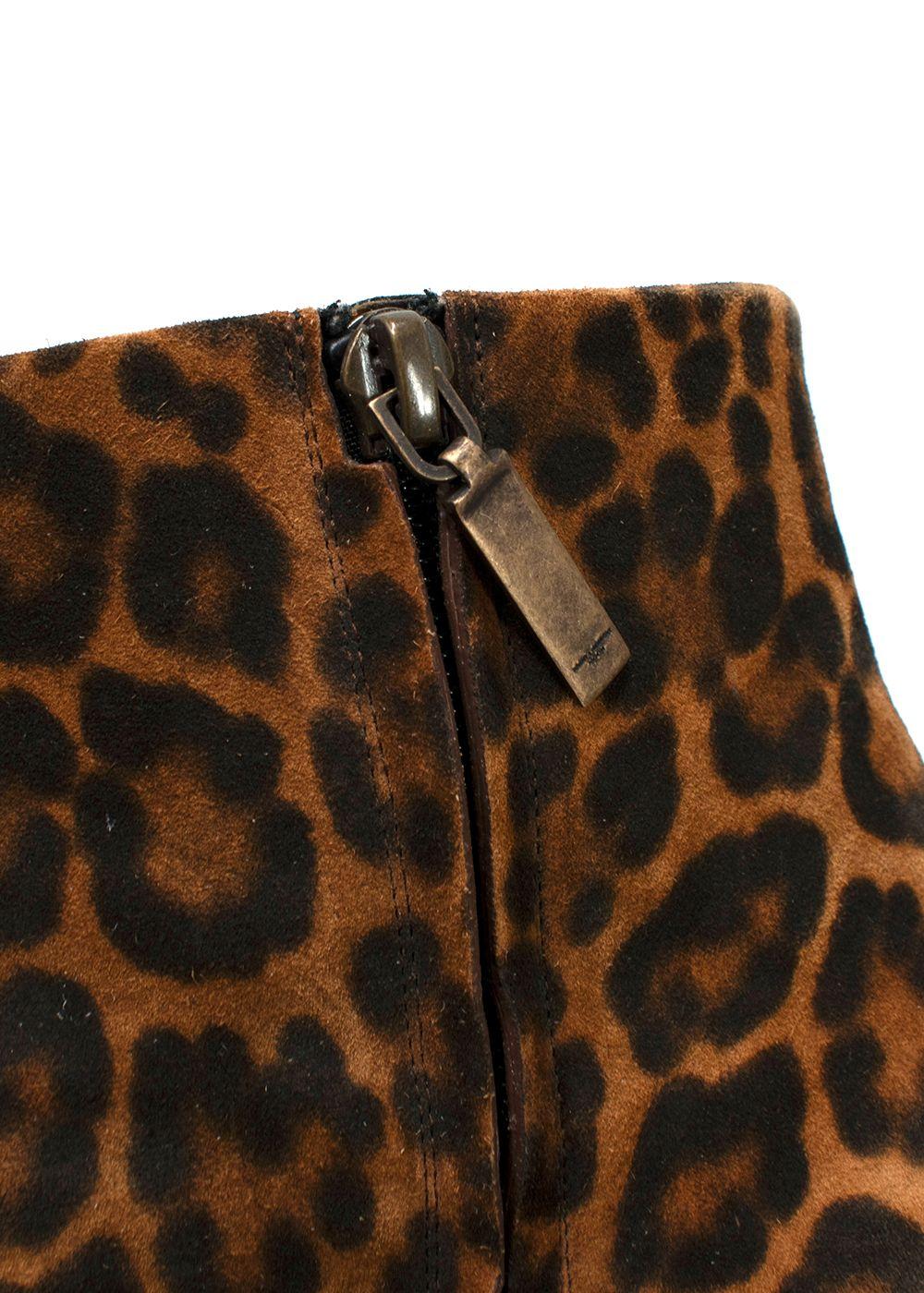 Saint Laurent Lou Leopard Print Ankle Boots