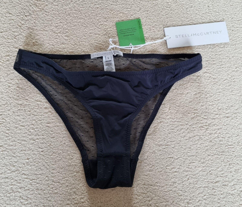 Stella McCartney Black Mesh Bralette and Brief Set