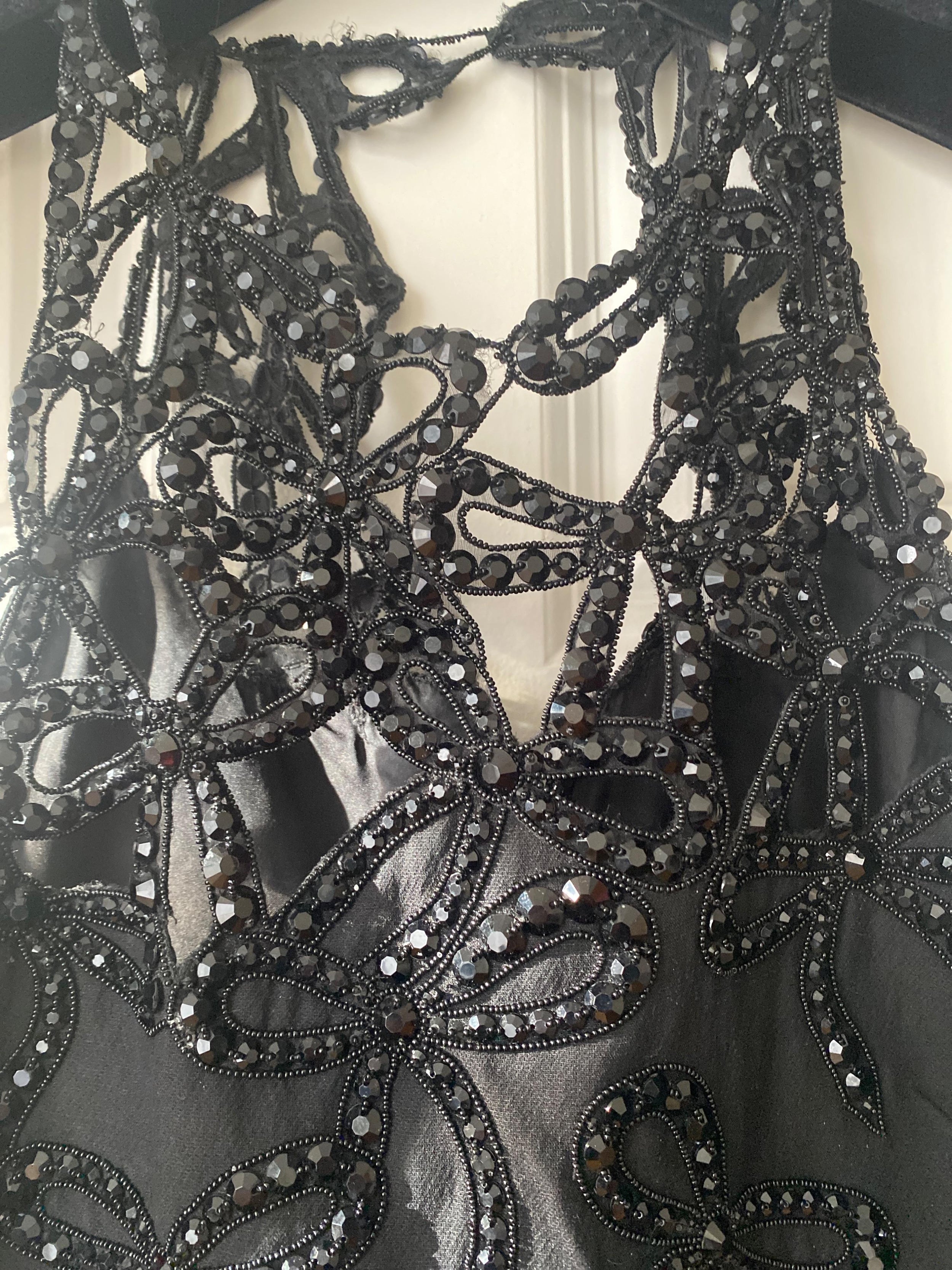 Valentino Black Crystal Embellished Bow Mini Dress