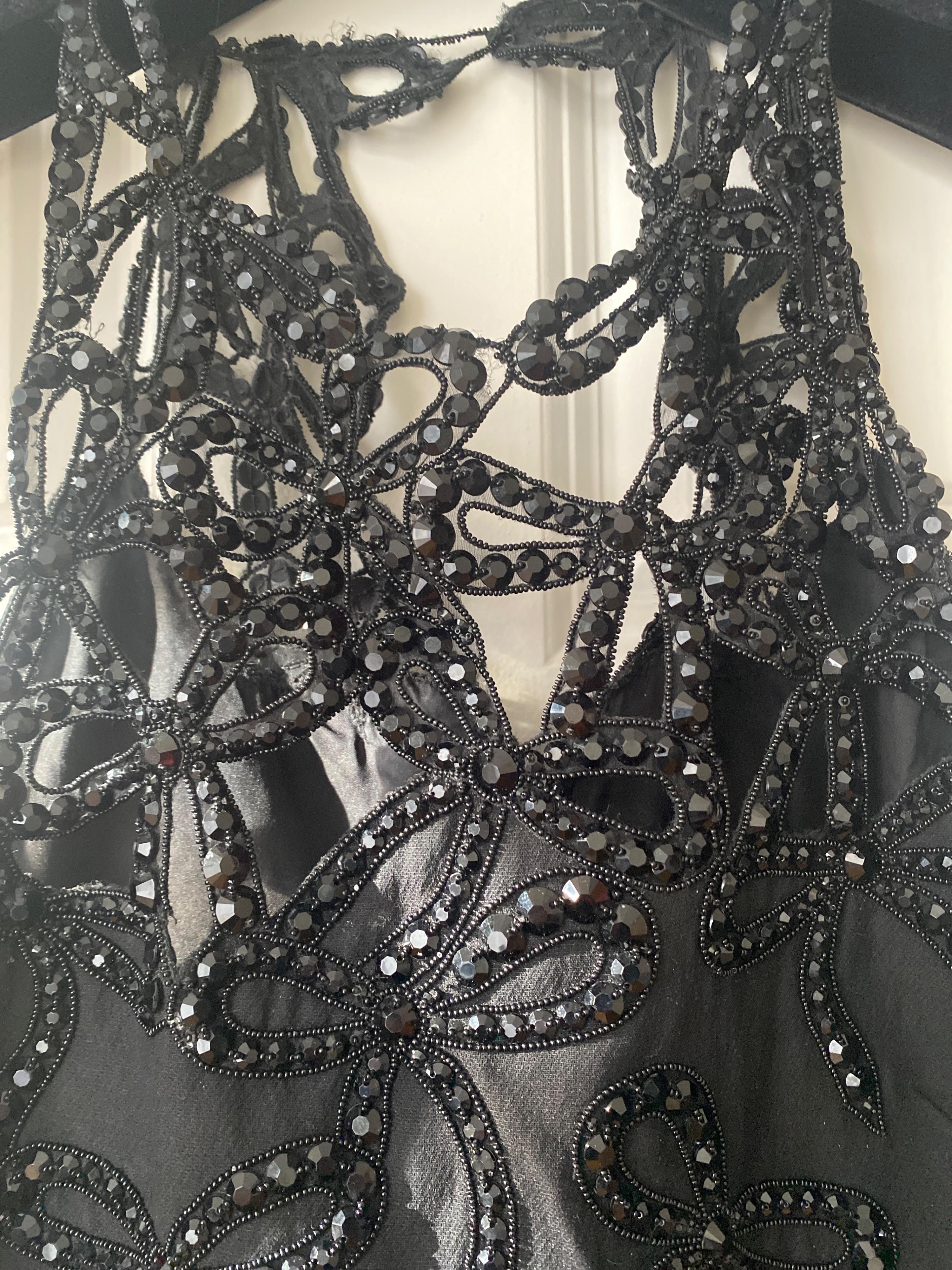 Valentino Black Crystal Embellished Bow Mini Dress