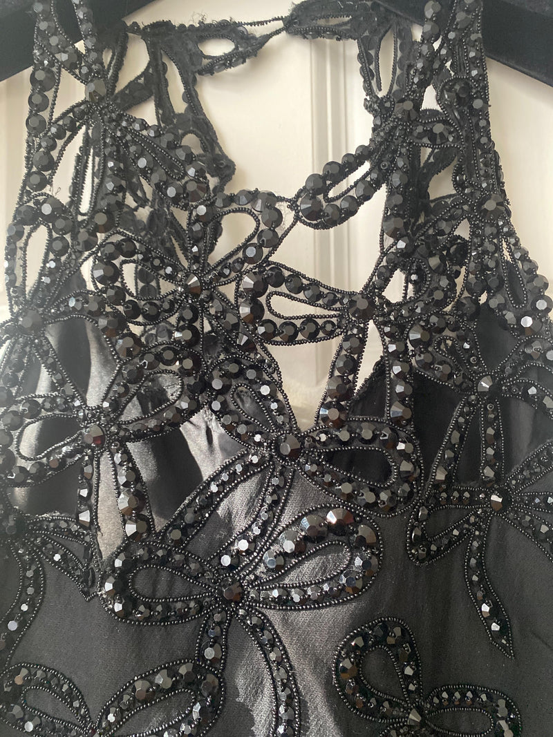 Valentino Black Crystal Embellished Bow Mini Dress