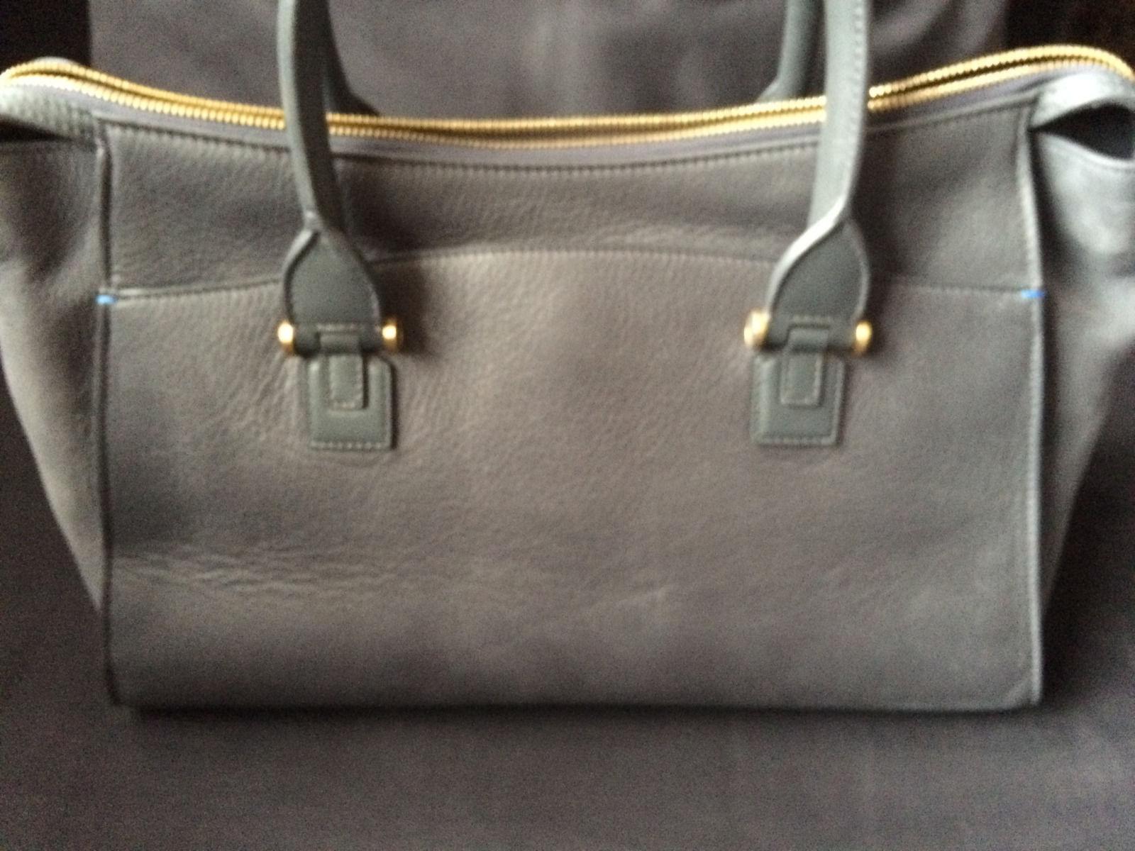 Smythson Eliot Leather Handbag, Graphite Grey