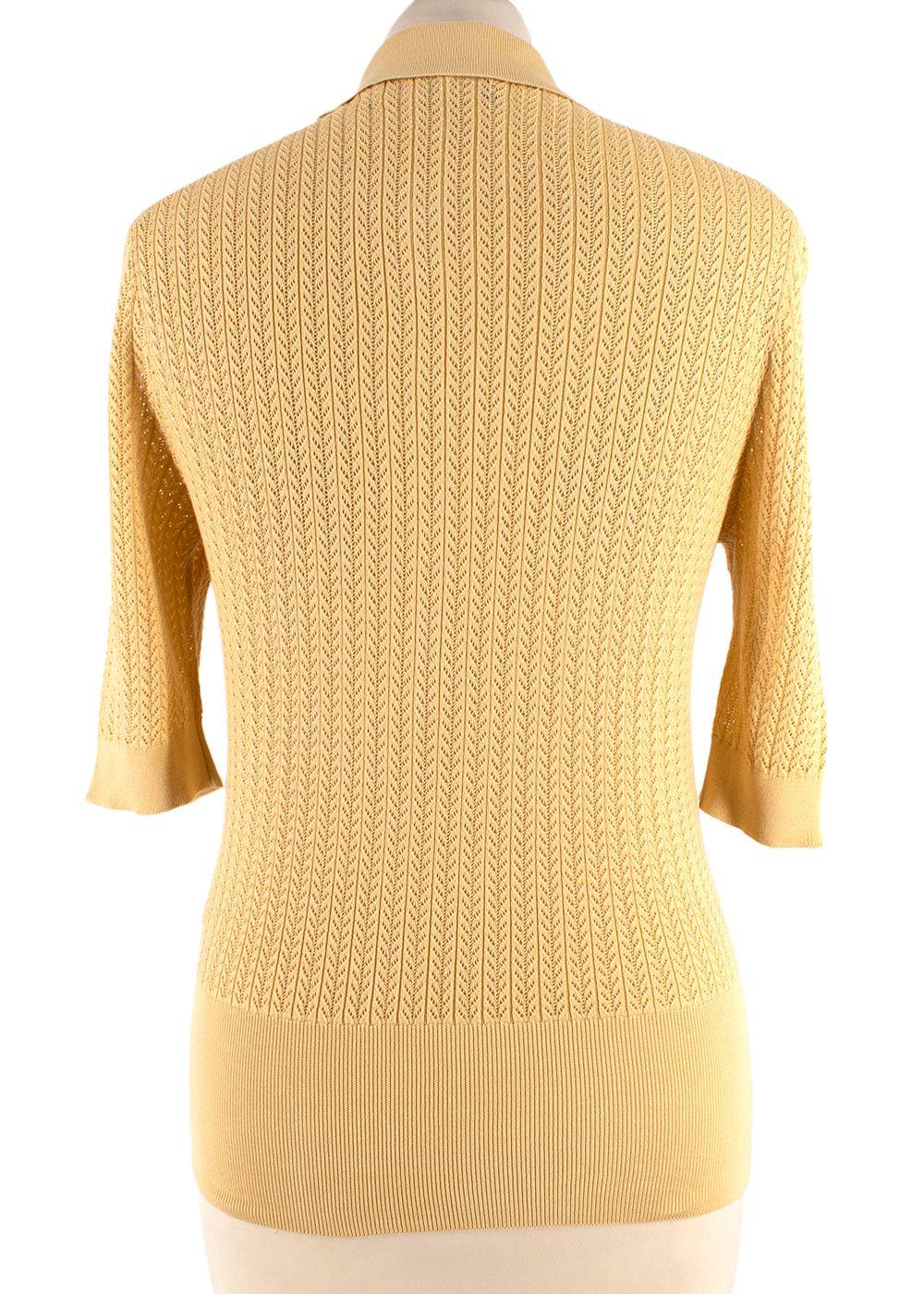 Dolce & Gabbana Yellow Crocheted silk top