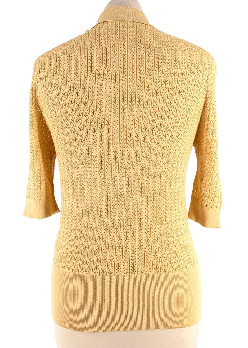 Dolce & Gabbana Yellow Crocheted silk top