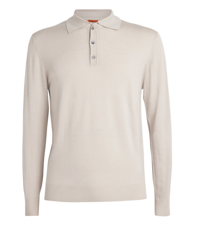 Barena Merino Wool Fine-Knit Polo Sweater