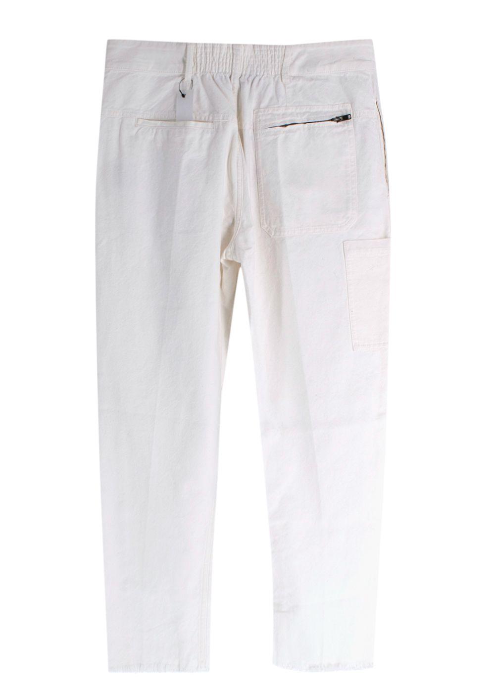 Haider Ackermann White Slim-Fit Distressed Denim Jeans