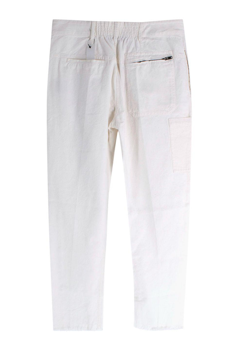 Haider Ackermann White Slim-Fit Distressed Denim Jeans