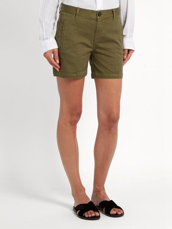 Frame Army-green Le Cuffed Shorts