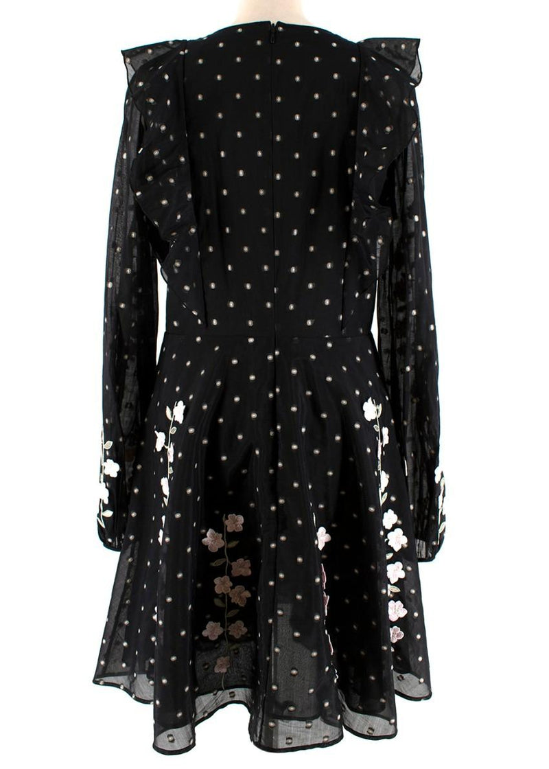 Giambattista Valli x H&M Black Lace Floral Embroidery Dress