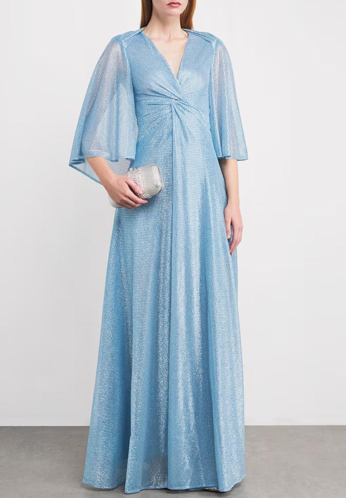 Talbot Runhof Tulle Cape-Detail Gown