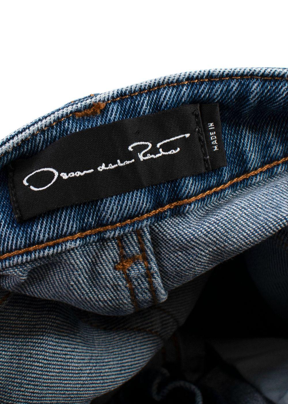 Oscar de la Renta Blue Wide-Leg Jeans