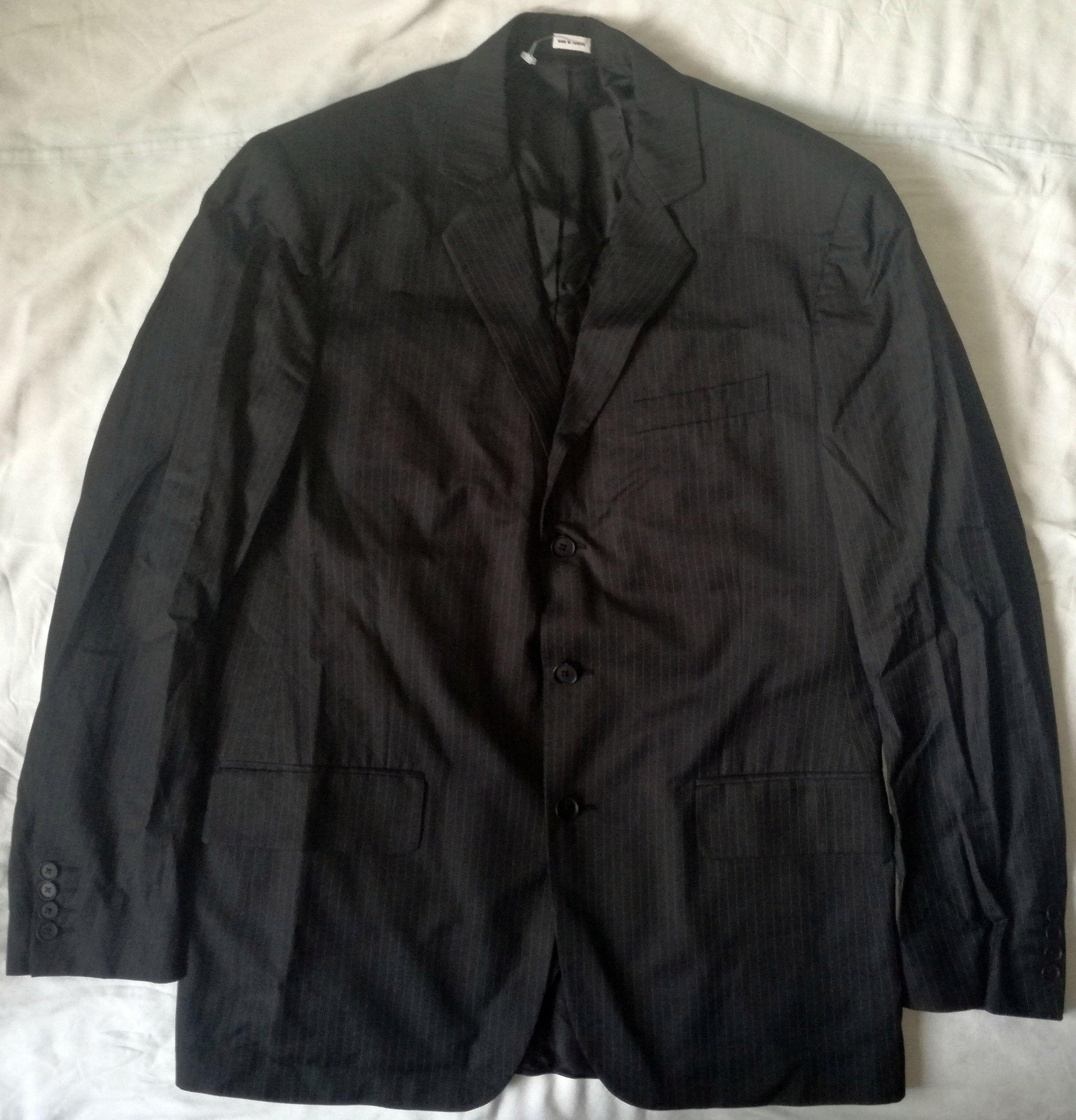 Calvin Klein Single Breasted Striped Suit Jacket