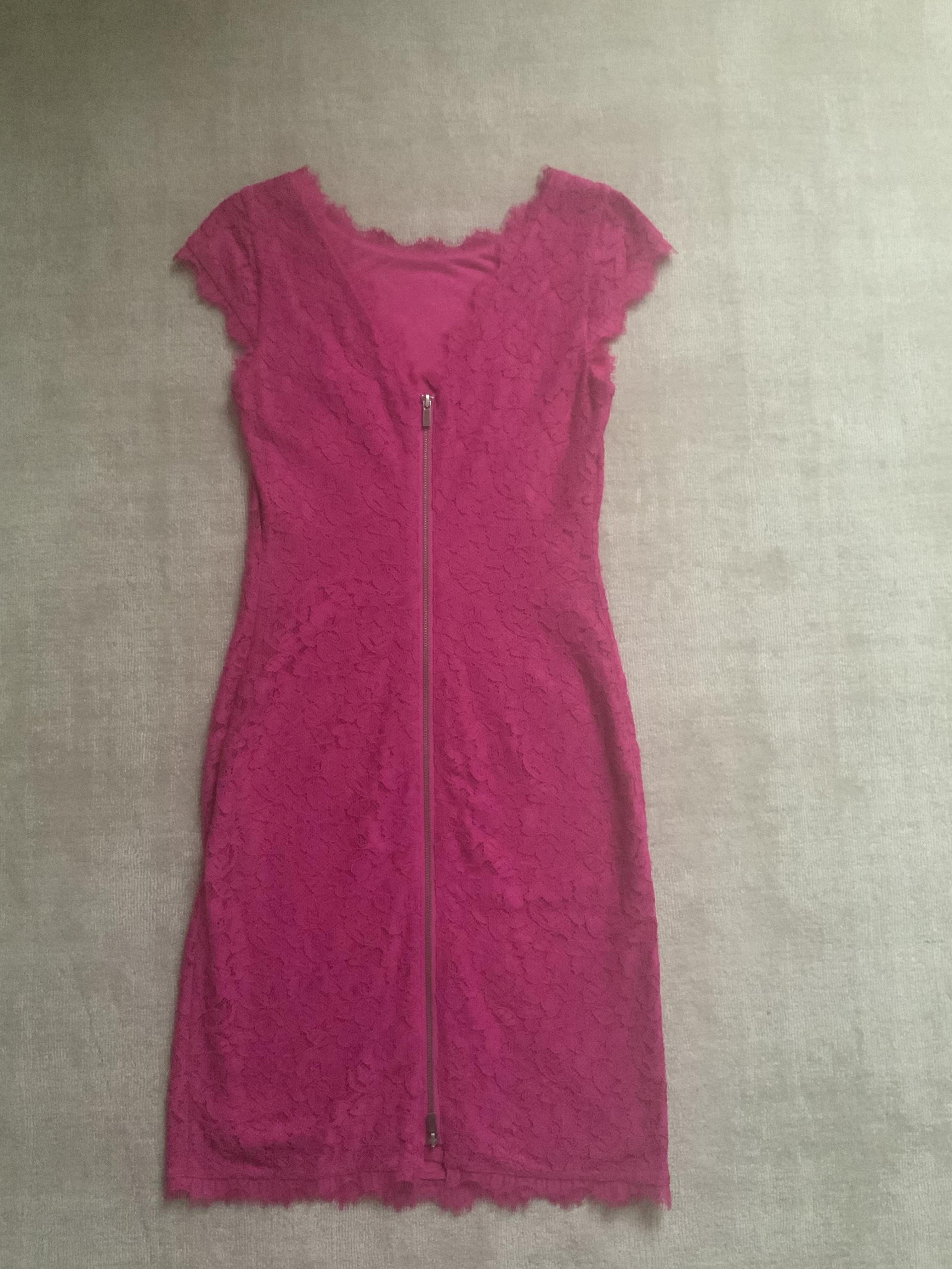 DVF Hot Orchid Barbara Lace Dress