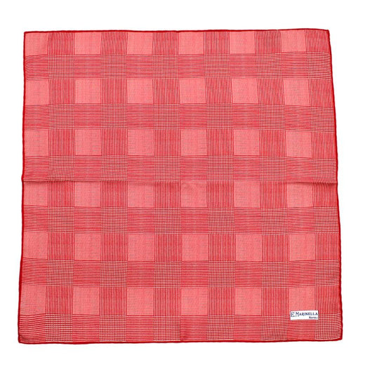 E.Marinella Red Silk Checkered Pocket Square