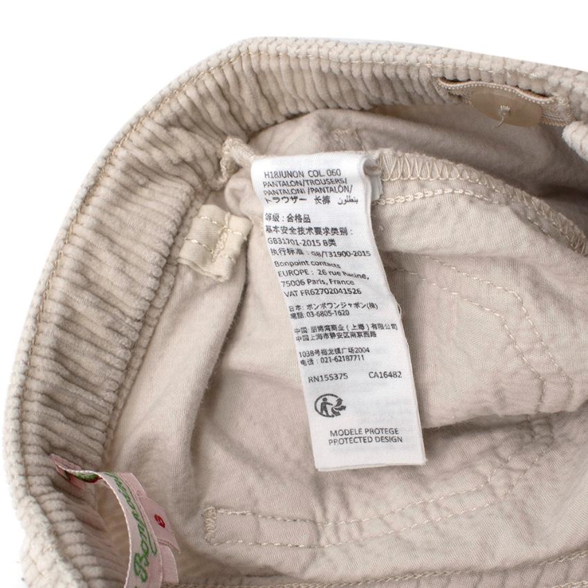 Bonpoint Beige Corduroy Flared Trousers