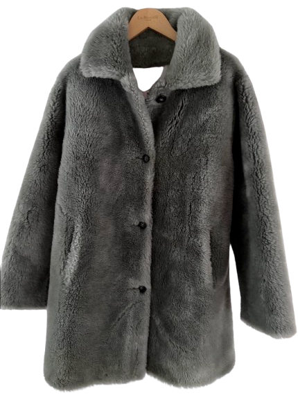 Yves Salomon Meteo Wool CoatGrey/Green