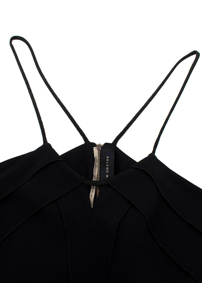 Roland Mouret Black Rope Strap Midi Dress