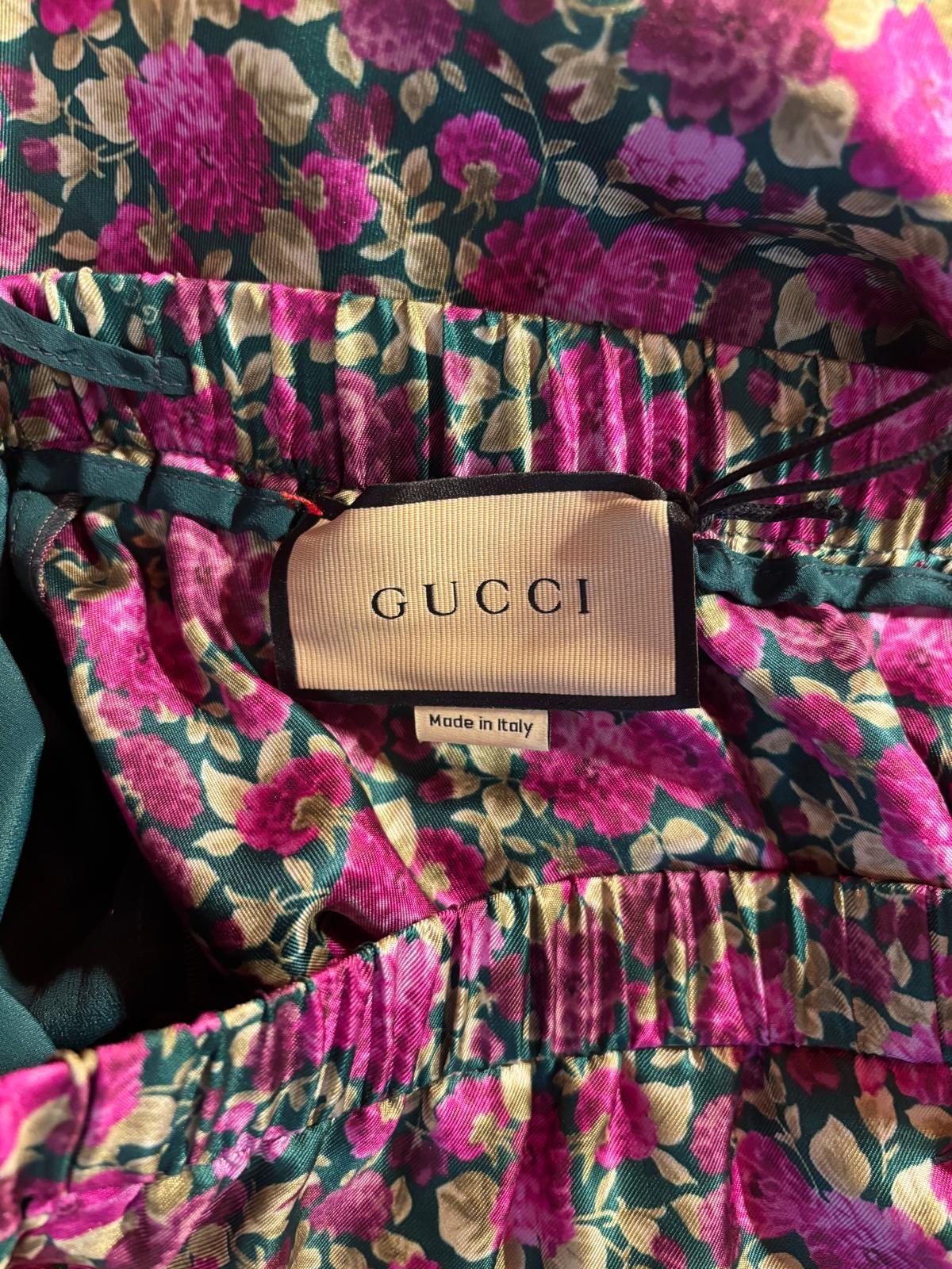 Gucci Floral Silk Trousers