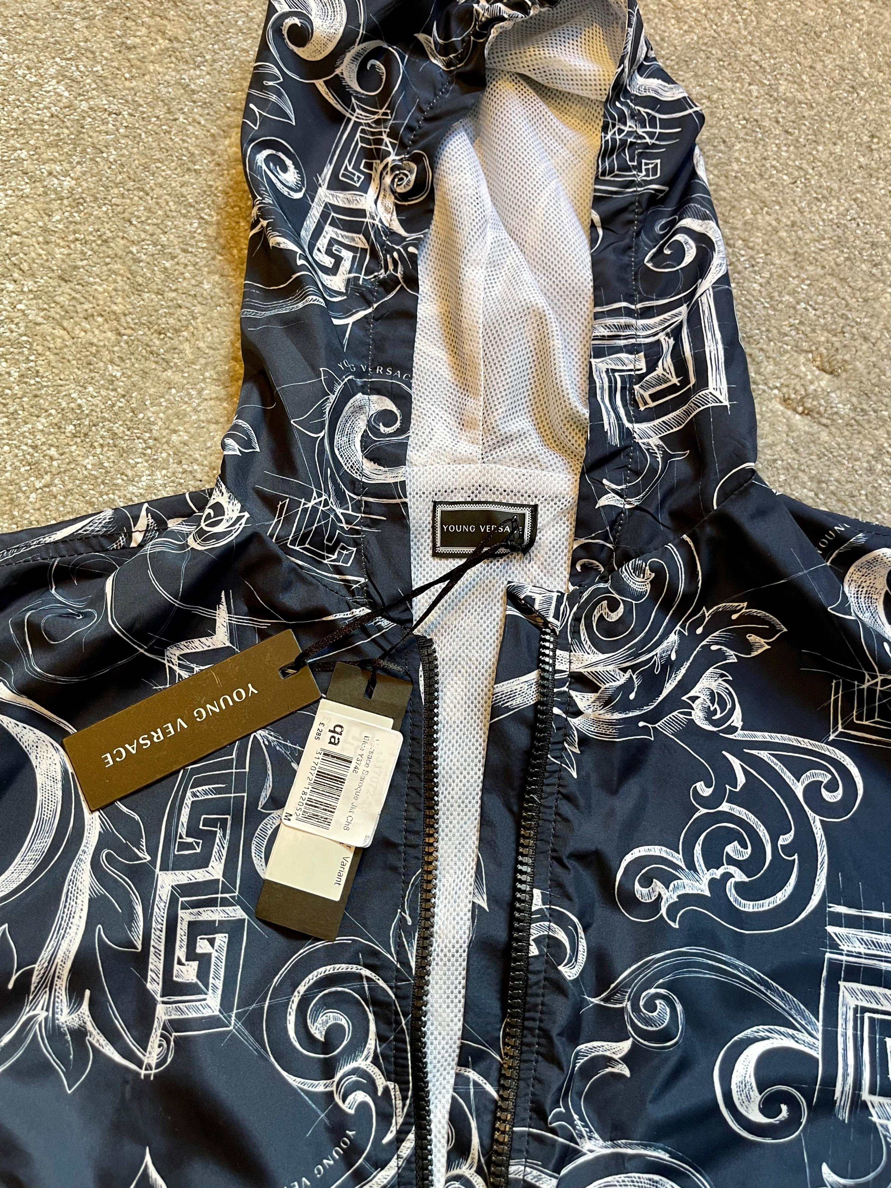 Boys 8-10Y  Windbreaker Jacket with Filigree and Greek Key Pattern