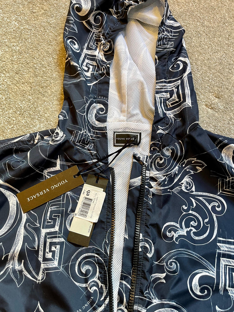 Boys 8-10Y  Windbreaker Jacket with Filigree and Greek Key Pattern