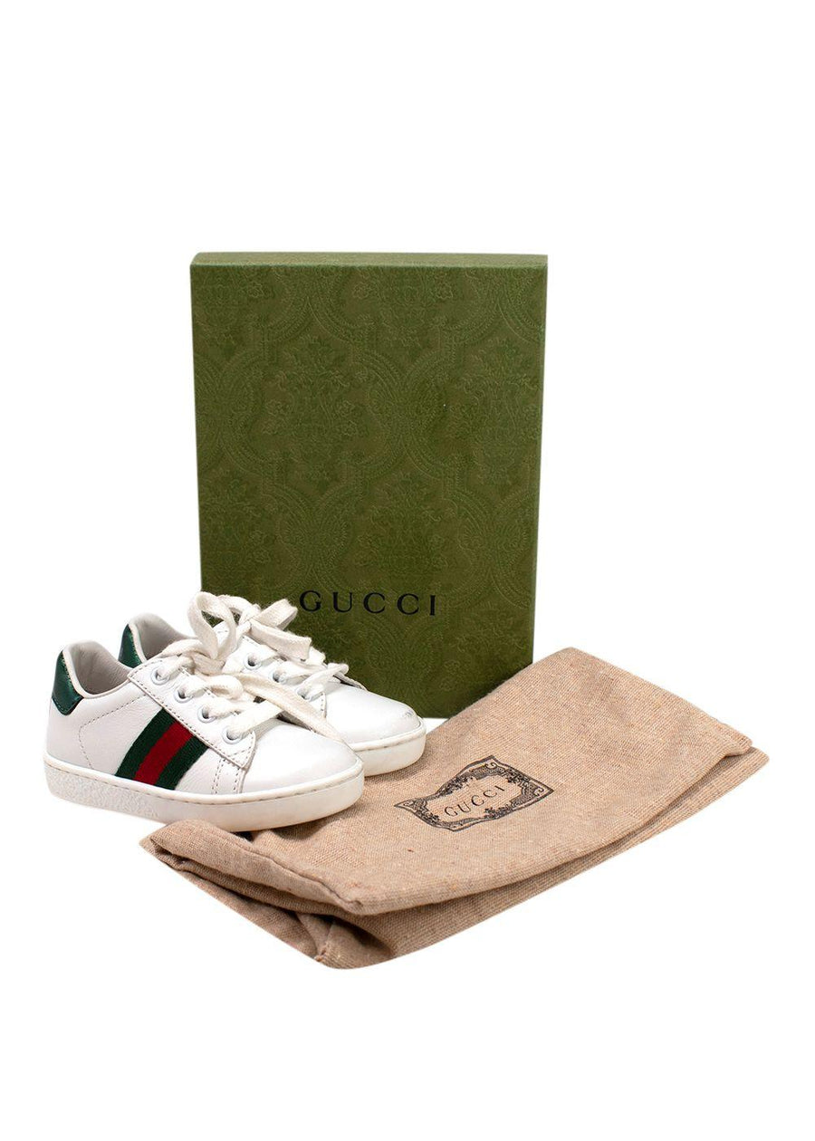 Gucci White Infants New Ace Lace Up Trainers
