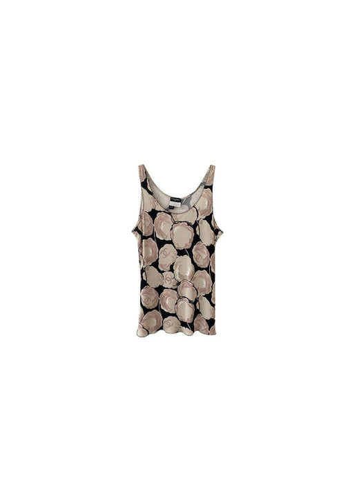Vintage Camelia print jersey tank top