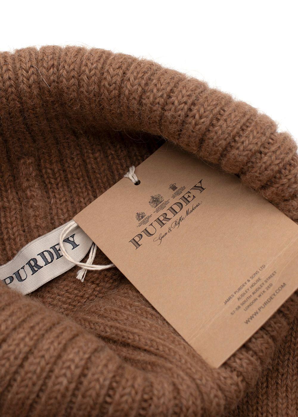 Purdey Camel Turtle Neck Alpaca Knit Shrug