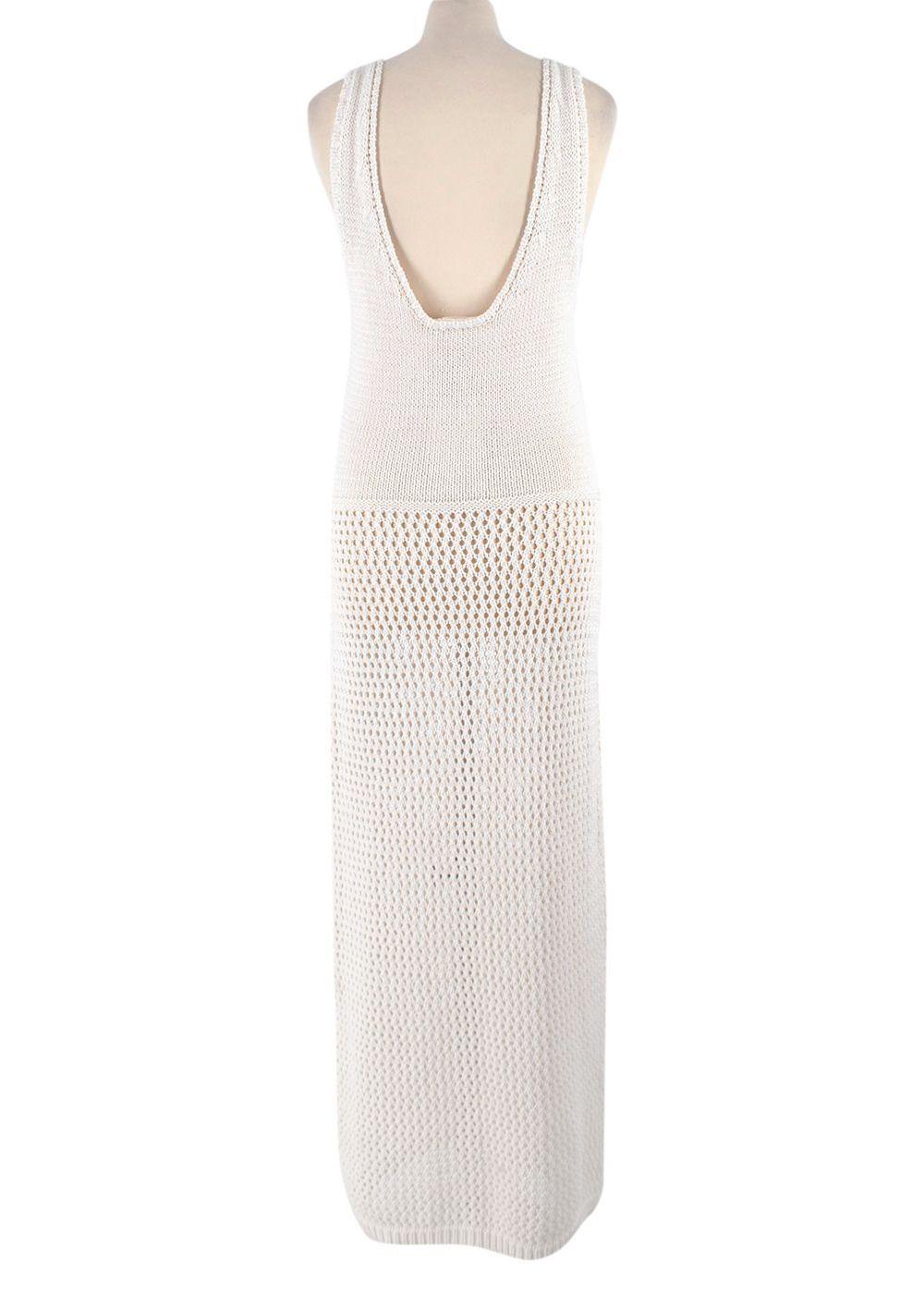 Ninety Percent Cream Crochet Knit Dress