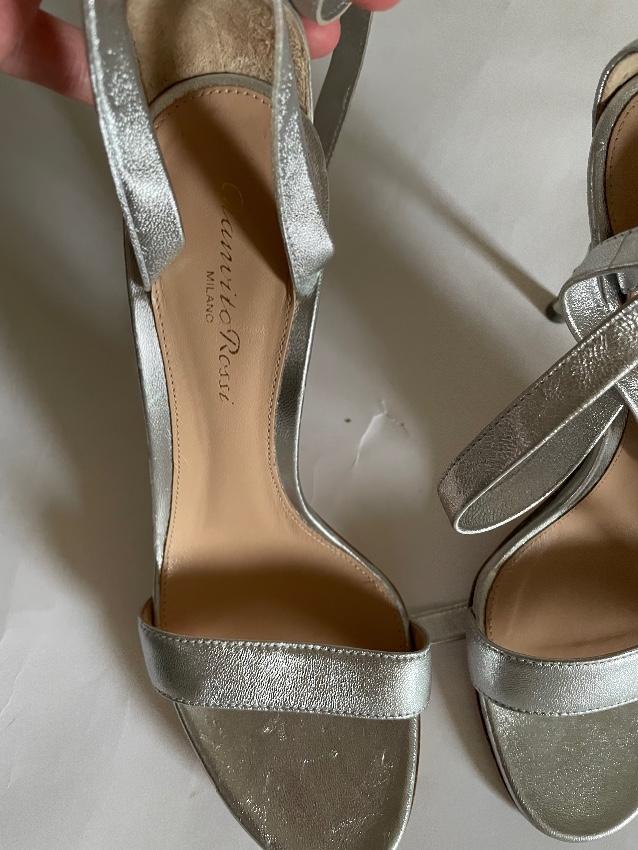 Gianvito Rossi Folie Metallic Anklewrap Sandal