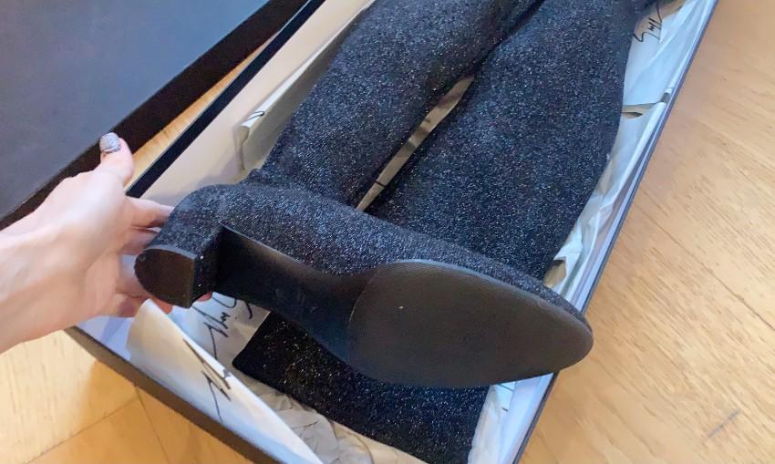 Giuseppe Zanottio Black Glitter OTK Boots