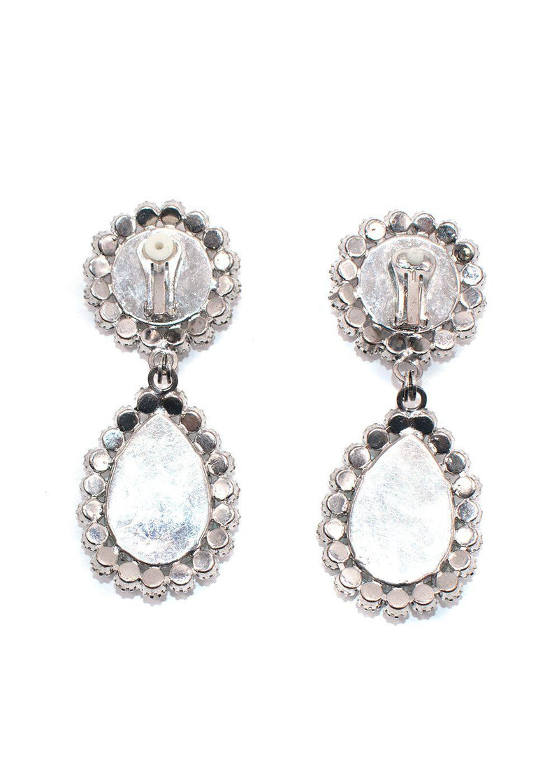 Alessandra Rich Embellished Drop Clip On Earrings