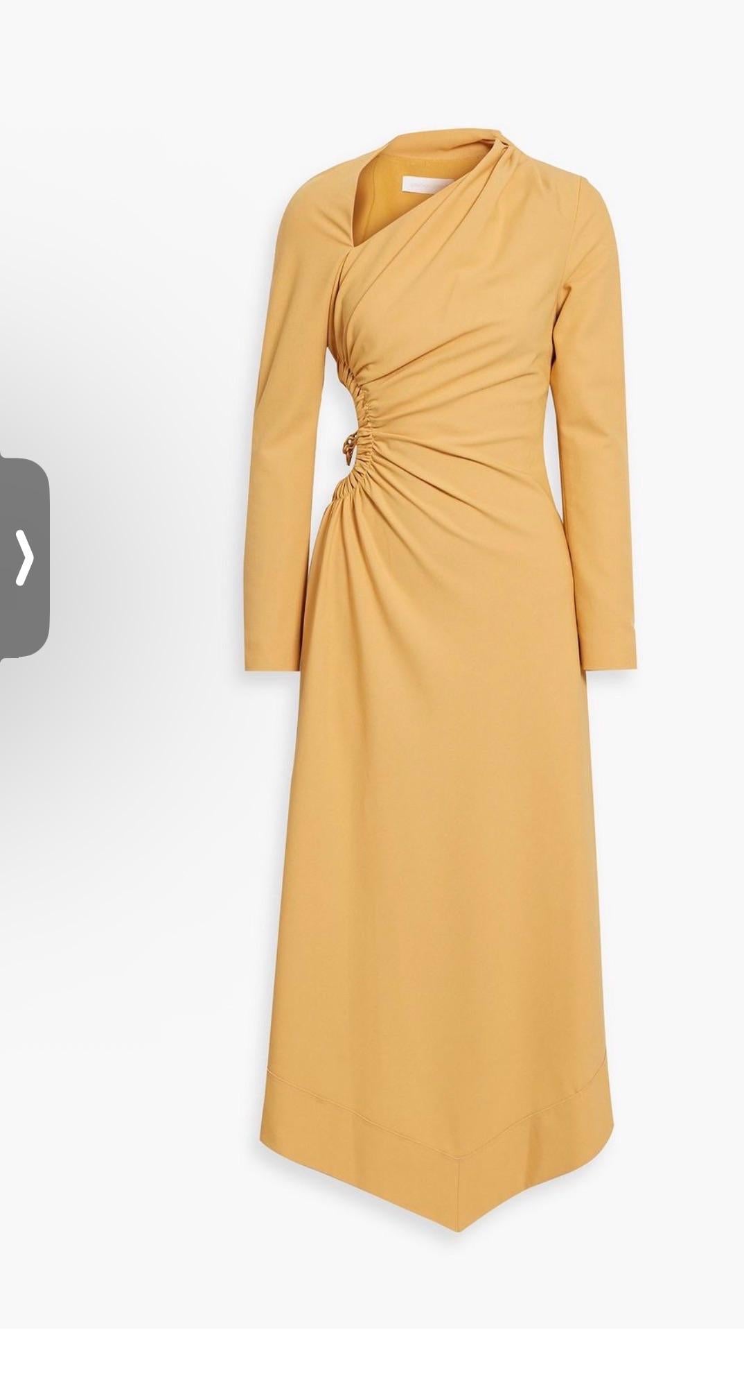 Jonathan Simkhai Yellow Drape Midi Dress