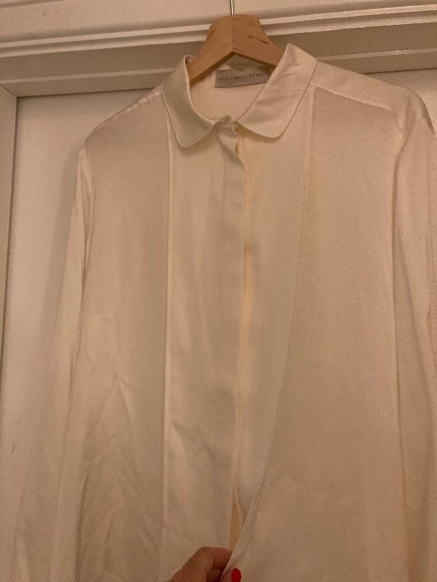 Stella McCartney Cream Blouse with Wine Contrast Cuff