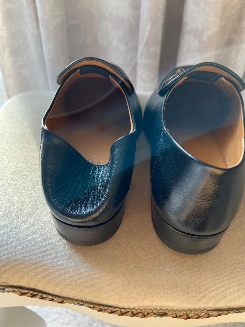 Black Leather Jordaan Horsebit Loafers