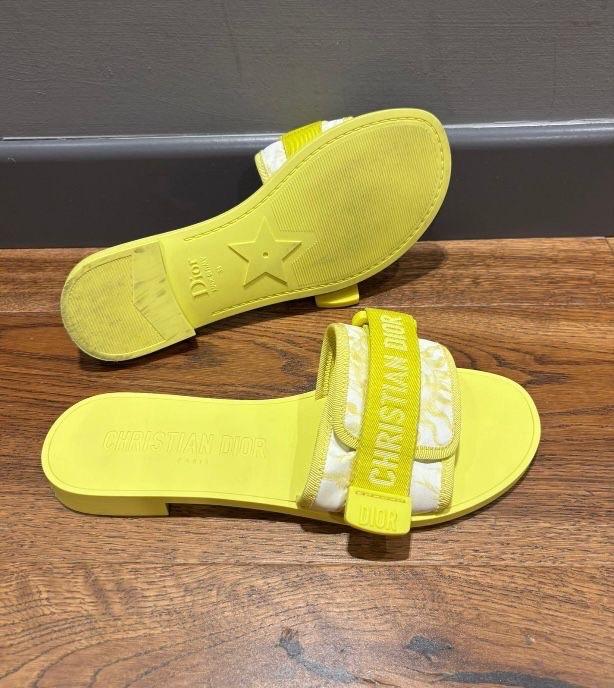 Dior Yellow Flat Beach Sandals