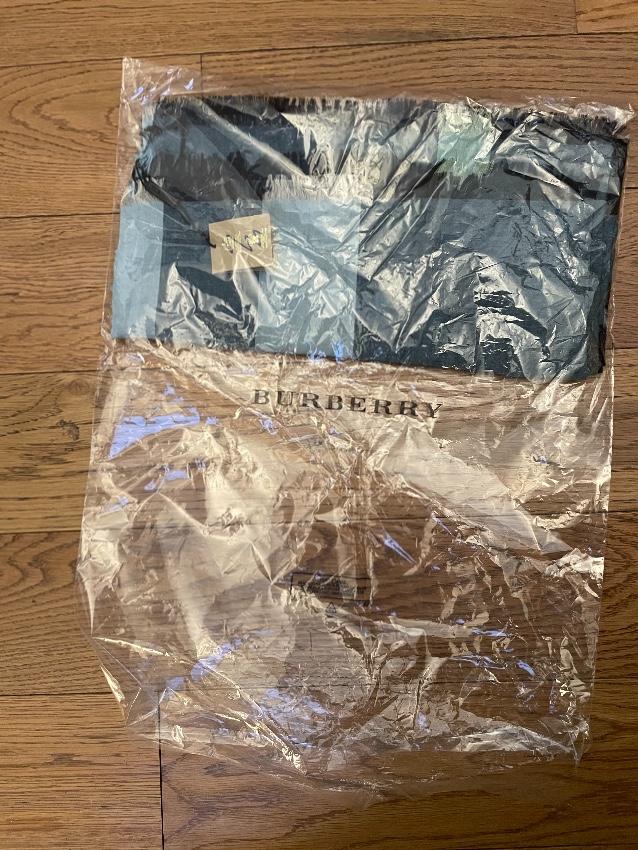 Burberry Slate Blue Wool & Silk Scarf