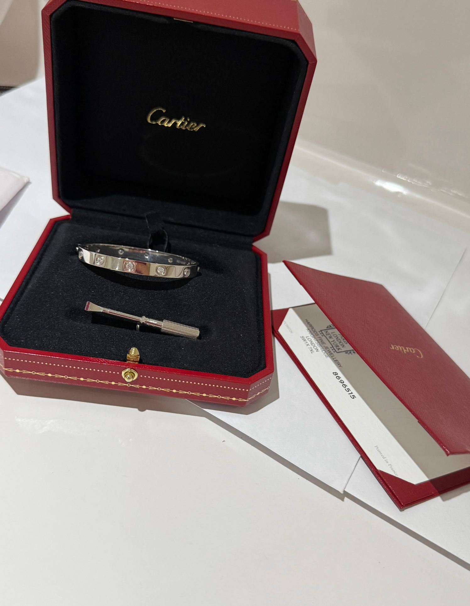 Cartier White Gold 10 Diamond love Bracelet 16