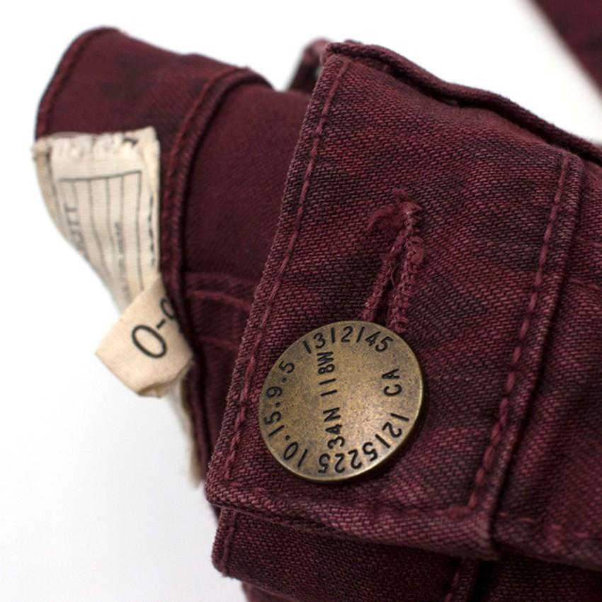 Current Elliott Burgundy Leopard Print Skinny Jeans