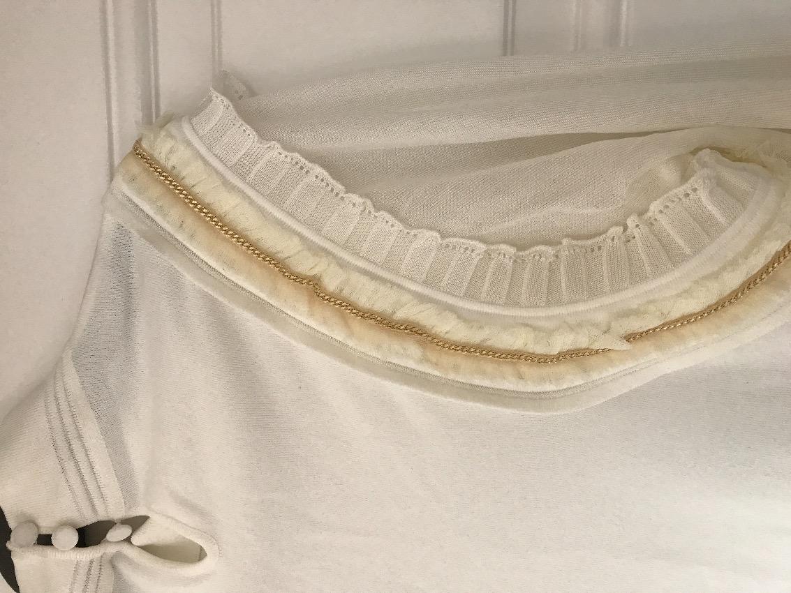 Roberto Cavalli Ruffle Gold Chain Jumper