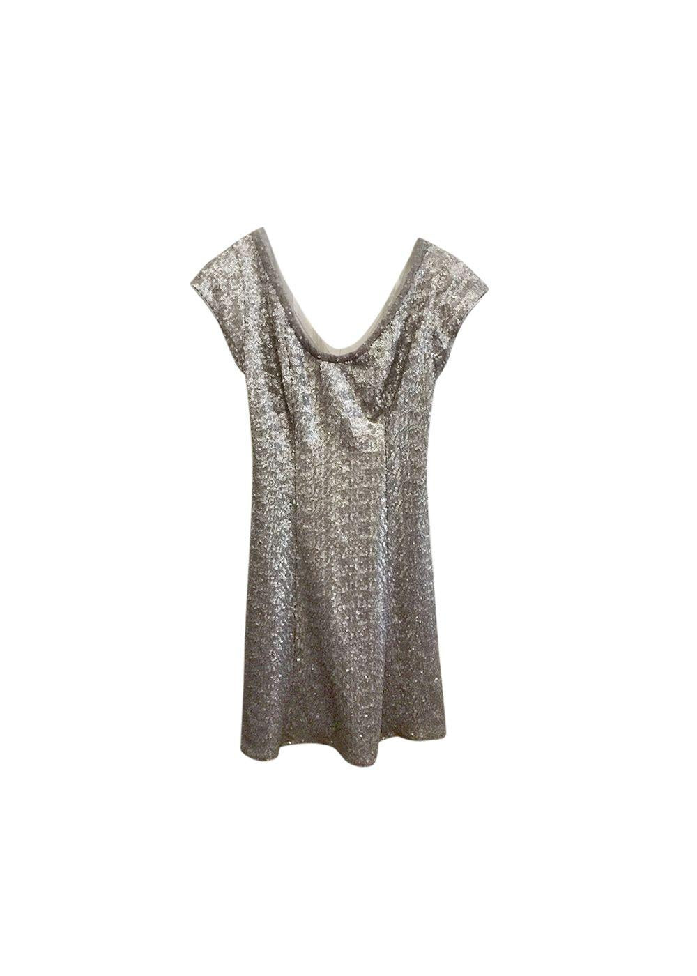 Silver sequin skater dress
