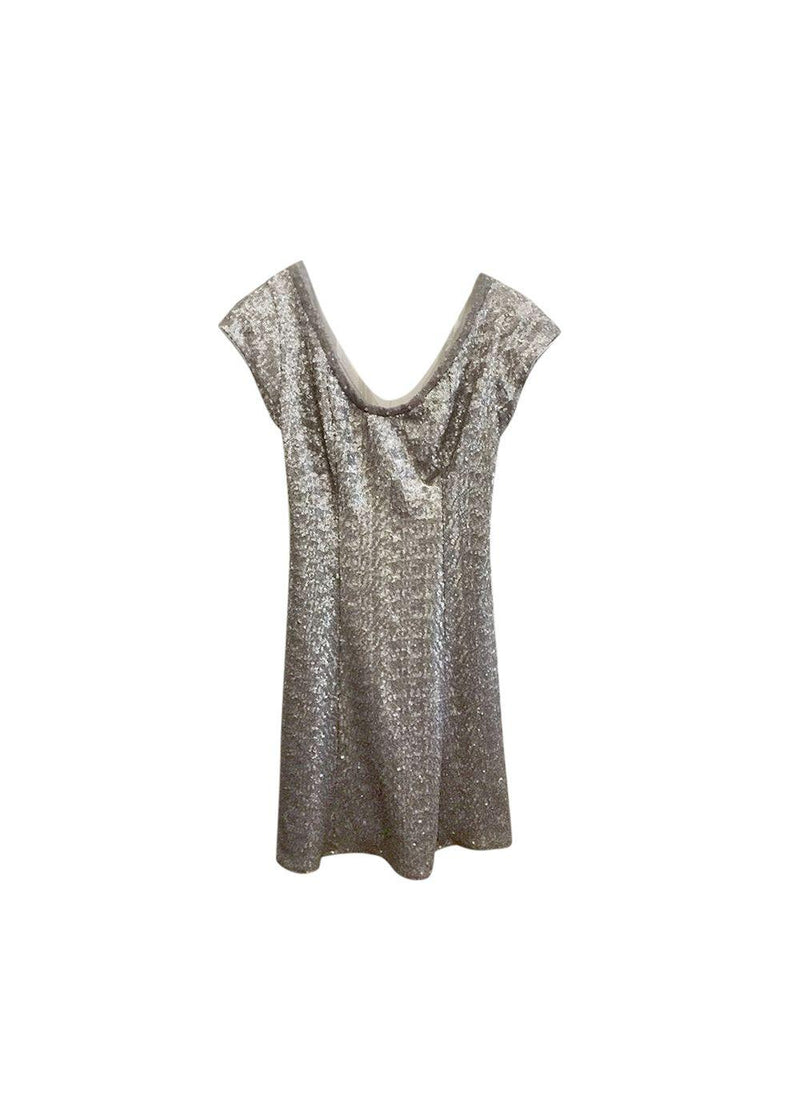 Silver sequin skater dress