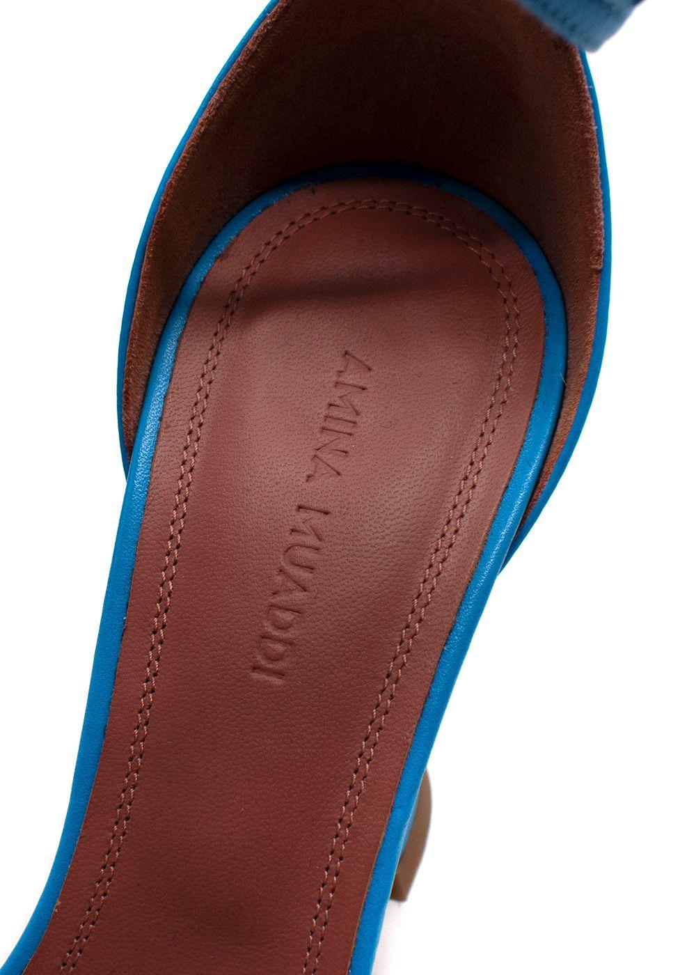 Amina Muaddi Blue Oya Heeled Sandals