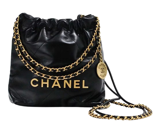 Black Calfskin Mini Hobo 22 Bag