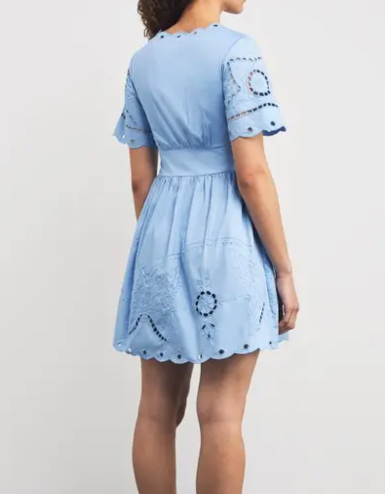 Claudie Pierlot  Butterfly-Embroidered Mini Dress