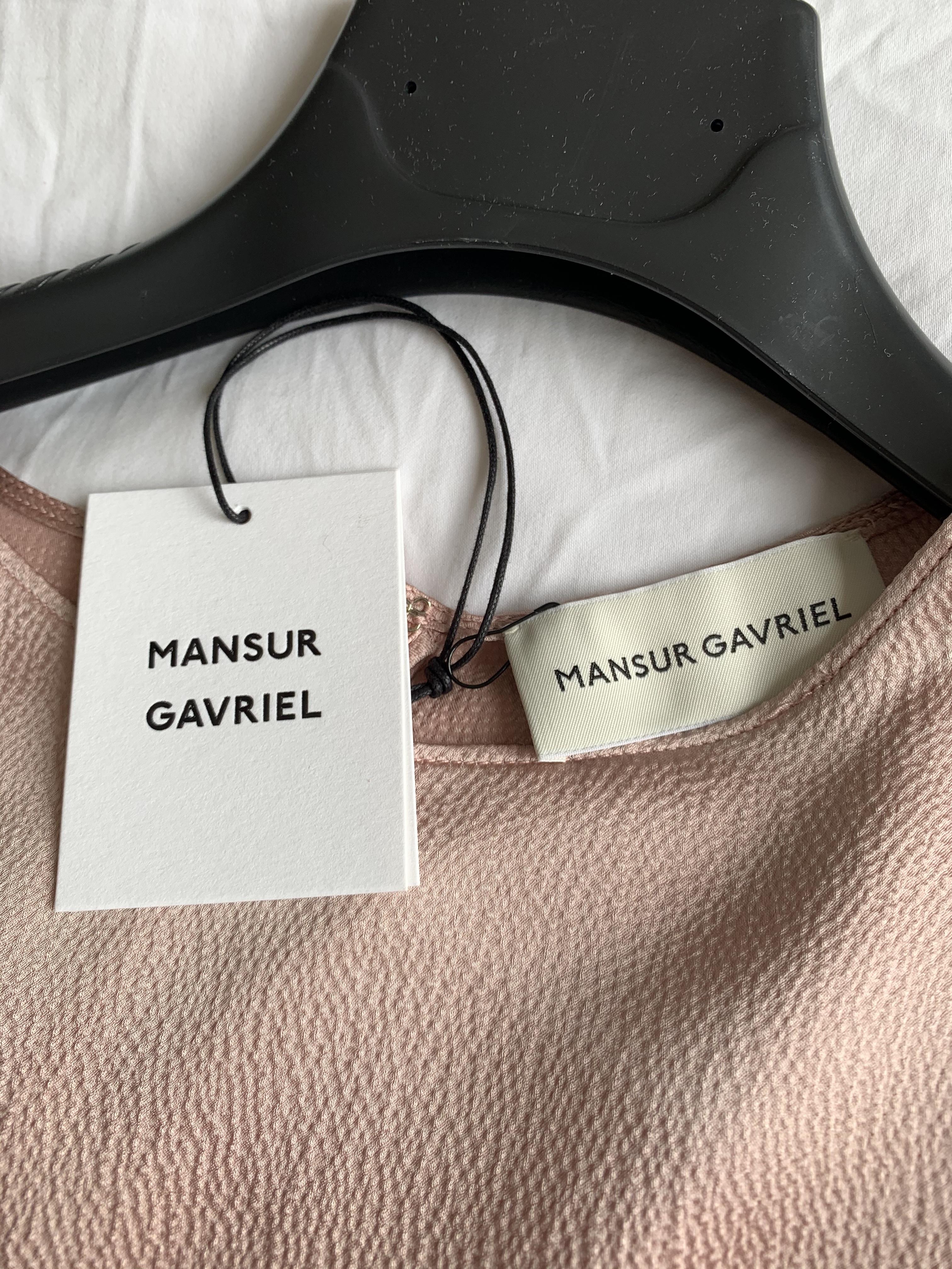 Mansur Gavriel blush hammered-silk midi dress