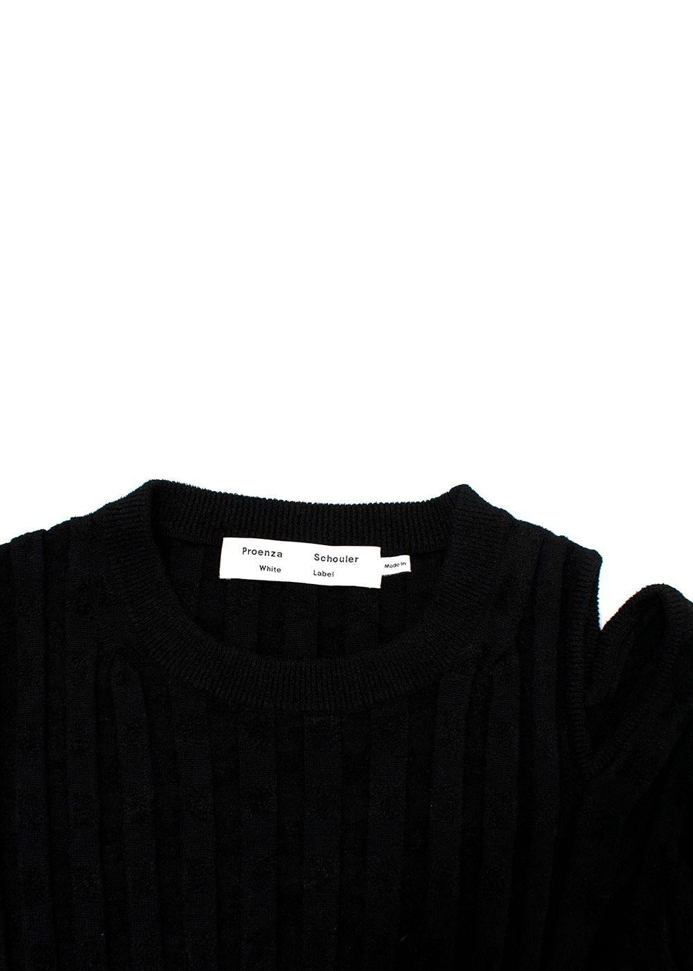 Proenza Schouler Black Ribbed Cut Out Bodycon Dress