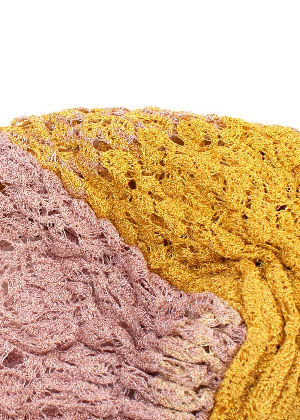 Missoni Yellow & Pink Metallic Knit Turban