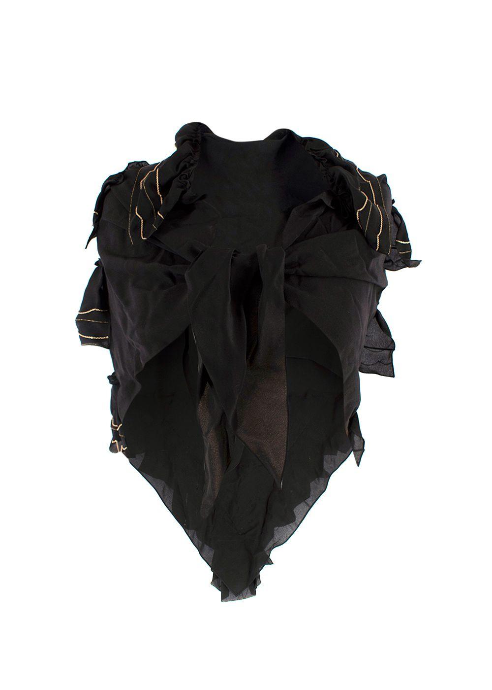 Chanel Black & Gold Tiered Chain Trimmed Scarf Top