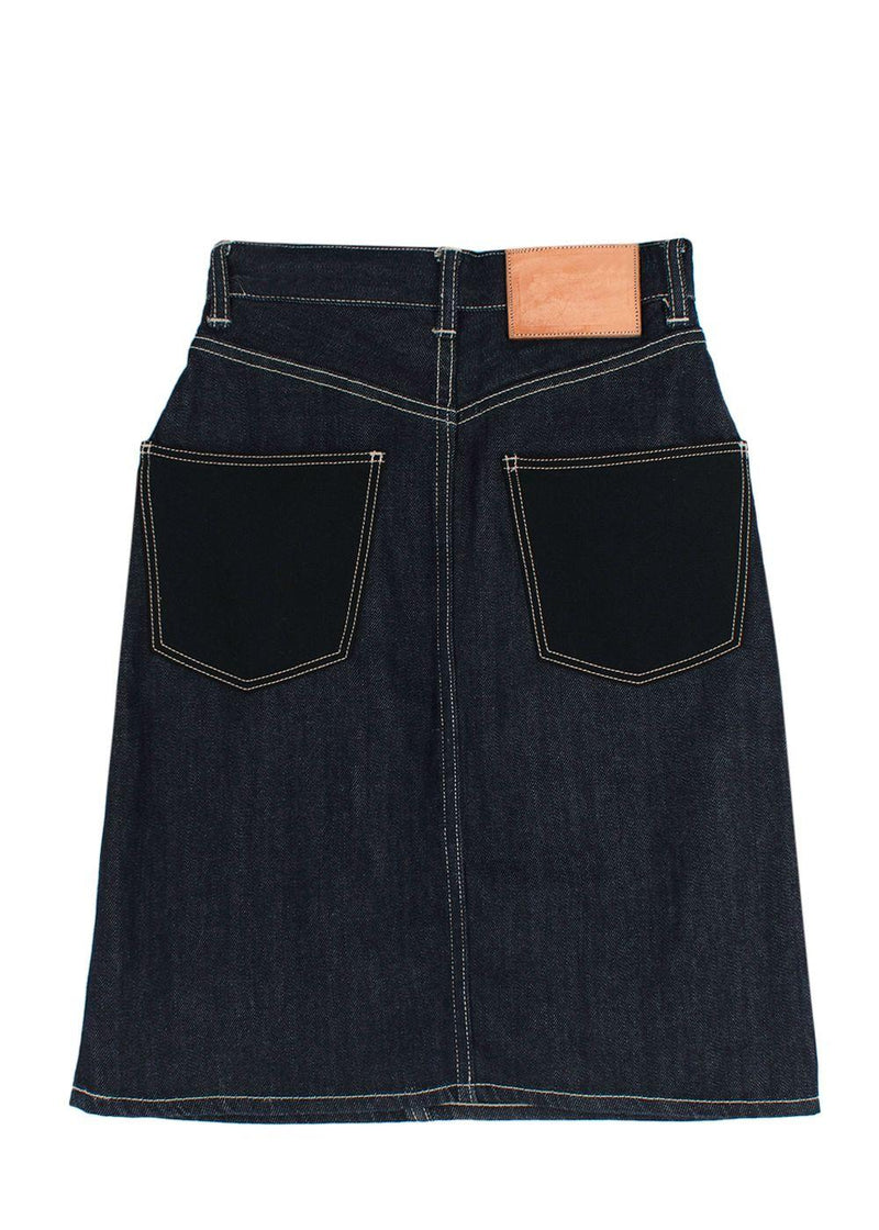 Le Kilt Darkwash Denim Skirt