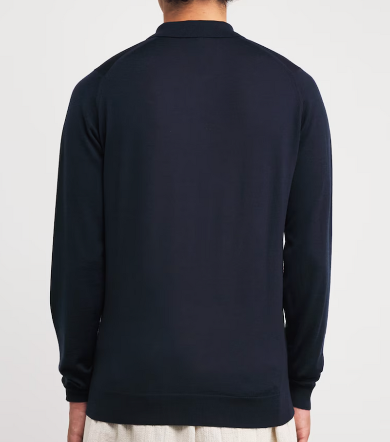 John Smedley Extra Fine Merino Long-Sleeve Herbie Polo Shirt